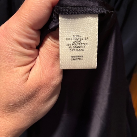 Eliza J Embellished High/Low Chiffon Dress in Navy NWT - Picture 7 of 8